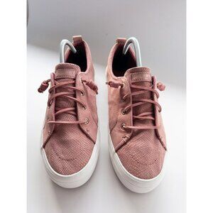 Sperry Women's Crest Vibe Pink Snake Leather Platform Sneakers STS86919 US sz 11